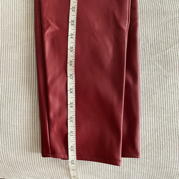 Deep Red Vegan Leather Pants - Picture 9 of 15